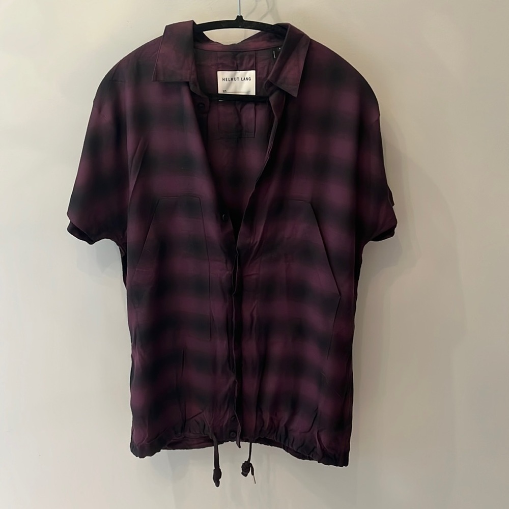 EUC Helmut Lang men’s purple plaid shirt S